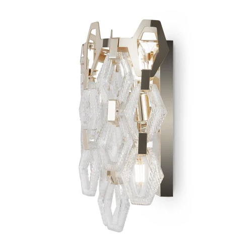 Maytoni Tissage 2 Light Gold with Crystal Shade Wall Light 