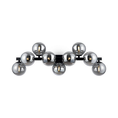 Maytoni Dallas 9 Light Black with Smoke Glass Diffuser Wall Light 