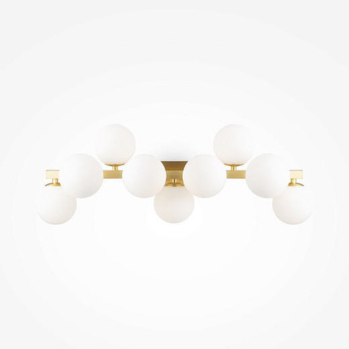 Maytoni Dallas 9 Light Gold with White Opal Diffuser Wall Light 