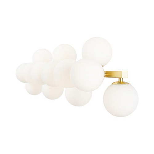 Dallas 13 Light Satin Brass with White Opal Diffuser Wall Light
