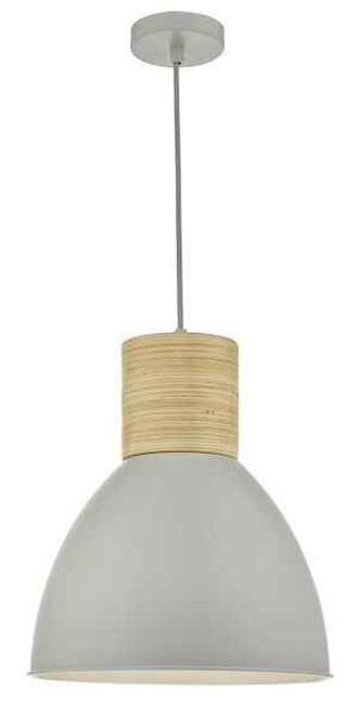 Adna Grey and Natural Wood Pendant Light