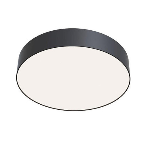 Maytoni Zon Black with White Diffuser 30cm Flush Ceiling Light 