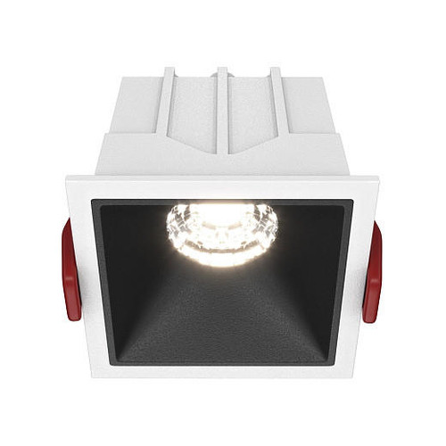 Maytoni Alfa LED Black with White 10W 4000K Square Recessed Light 