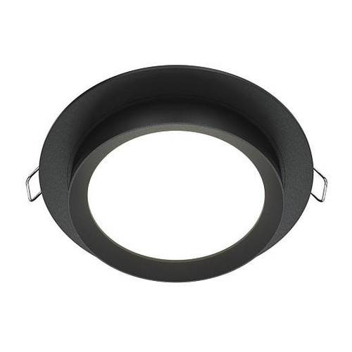Maytoni Hoop Black with White Diffuser Round Recessed Light 