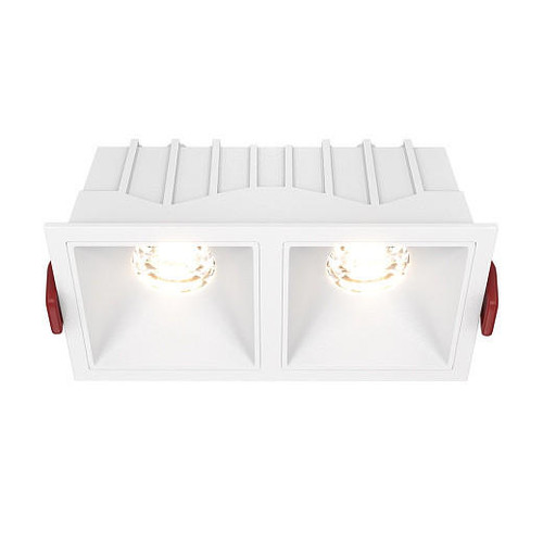 Maytoni Alfa LED 2 Light White 10W 3000K Square Recessed Light 