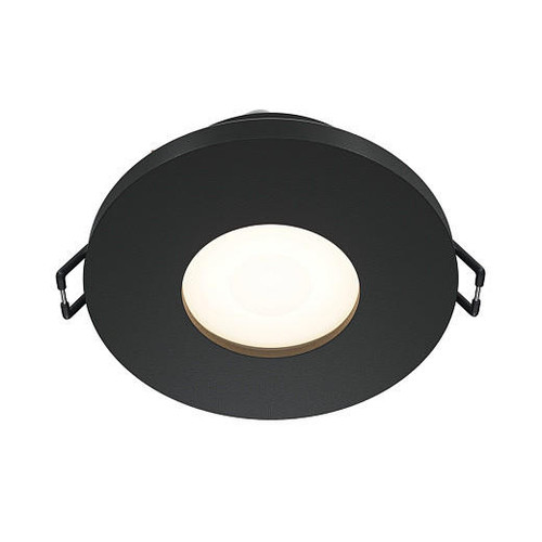 Maytoni Stark Black with White Diffuser Round Ceiling Recessed Light 