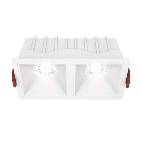 Maytoni Alfa LED 2 Light White 10W 4000K Square Recessed Light 