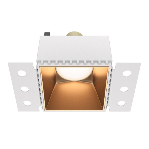 Maytoni Share Matt Gold with White 20W Square Ceiling Recessed Light 