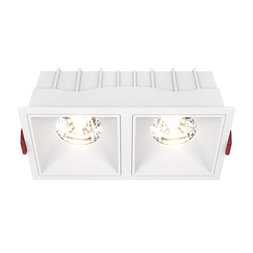Maytoni Alfa LED 2 Light White 15W 3000K Square Recessed Light 