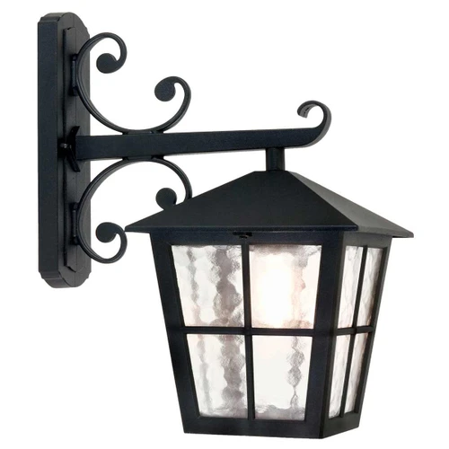 Elstead Lighting Canterbury Black Lantern Downward IP43 Wall Light 