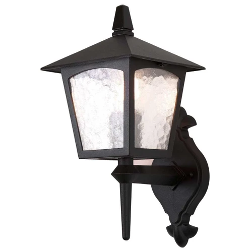 Elstead Lighting York Black Lantern Upward IP43 Wall Light 