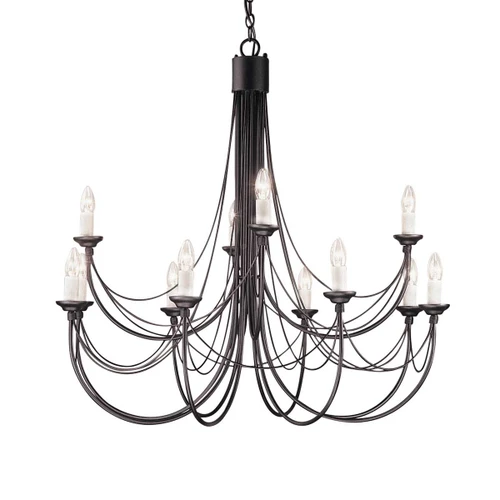 Elstead Lighting Carisbroke 12 Light Black Chandelier 