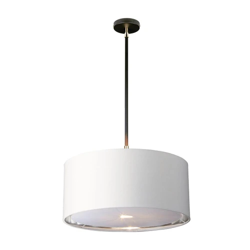 Elstead Lighting Balance Black and Nickel with White Shaded Pendant Light 