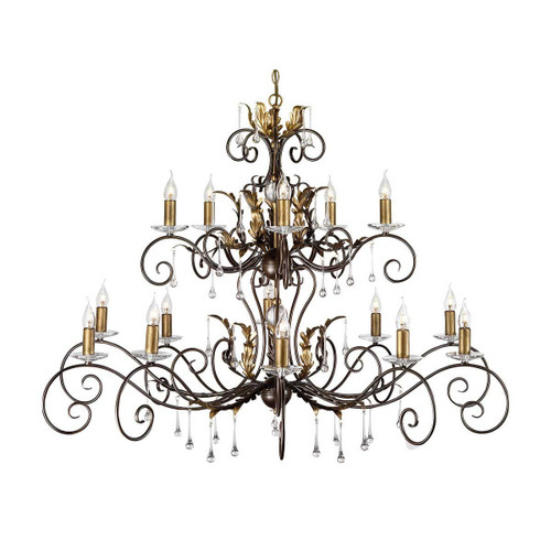 Elstead Lighting Amarilli 15 Light Bronze and Gold Chandelier 