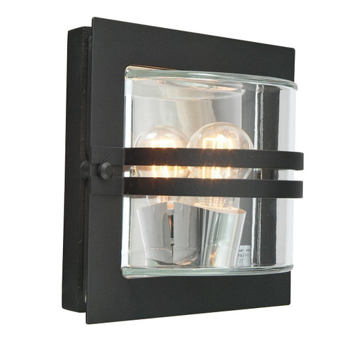 Norlys Bern Black with Clear Diffuser IP54 Wall Light 