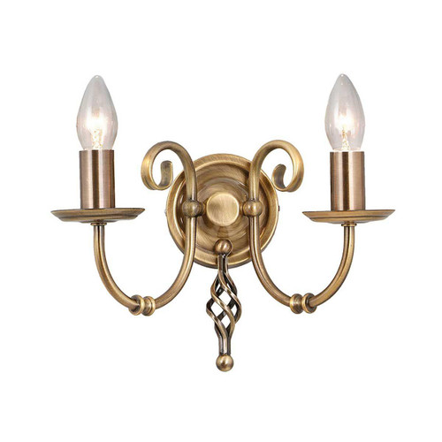 Elstead Lighting Artisan 2 Light Aged Brass Wall Light 