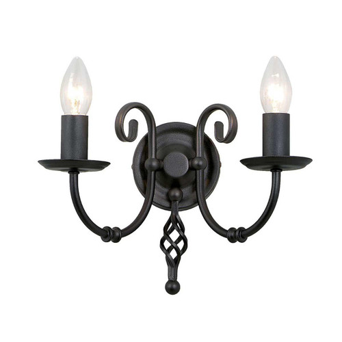 Elstead Lighting Artisan 2 Light Black Wall Light 