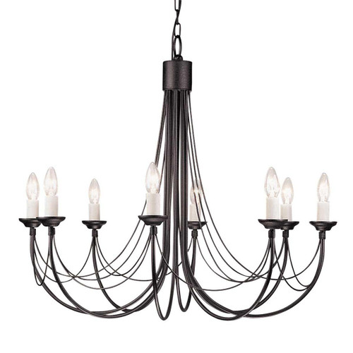 Elstead Lighting Carisbroke 8 Light Black Chandelier 