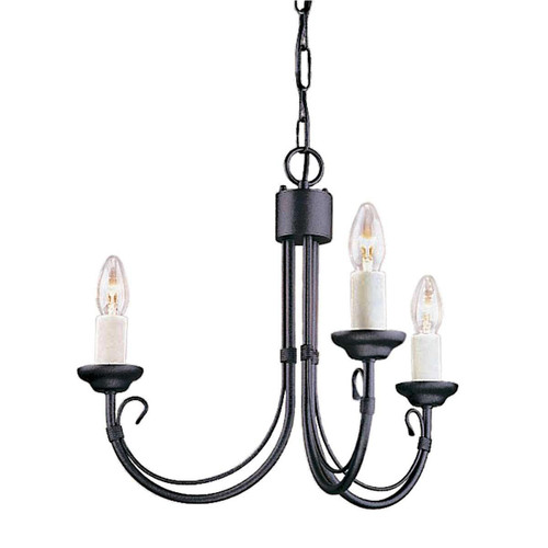 Elstead Lighting Chartwell 3 Light Black Chandelier 