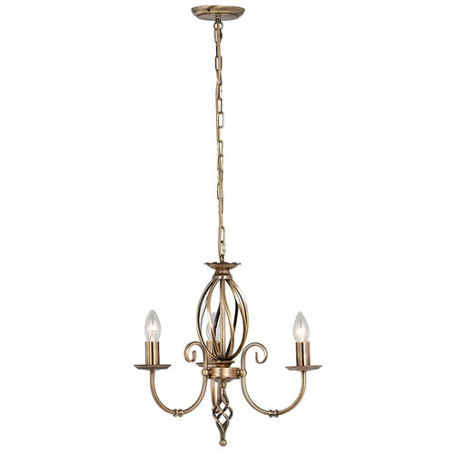 Elstead Lighting Artisan 3 Light Aged Brass Chandelier 