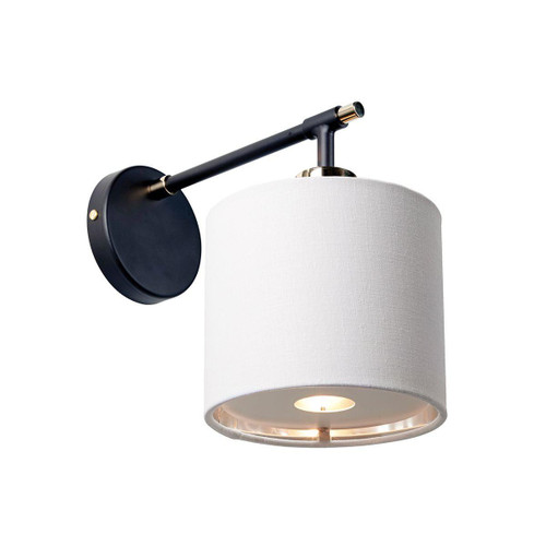 Elstead Lighting Balance Black and Nickel with White Shade Wall Light 