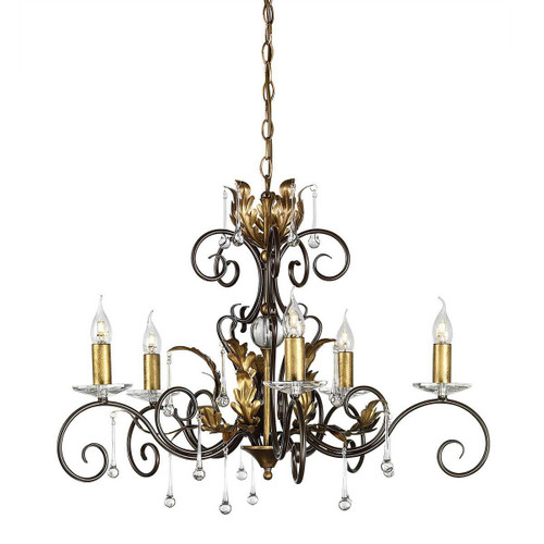 Elstead Lighting Amarilli 5 Light Bronze and Gold Chandelier 