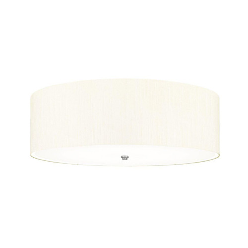 Flambeau Fletcher 7 Light Polished Chrome 75cm Shaded Flush Ceiling Light 