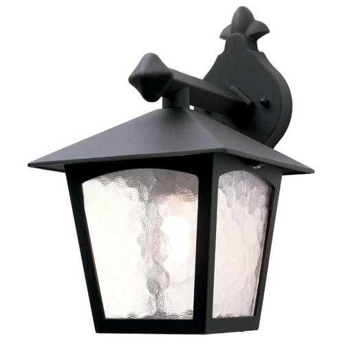 Elstead Lighting York Black Lantern Downward IP43 Wall Light 
