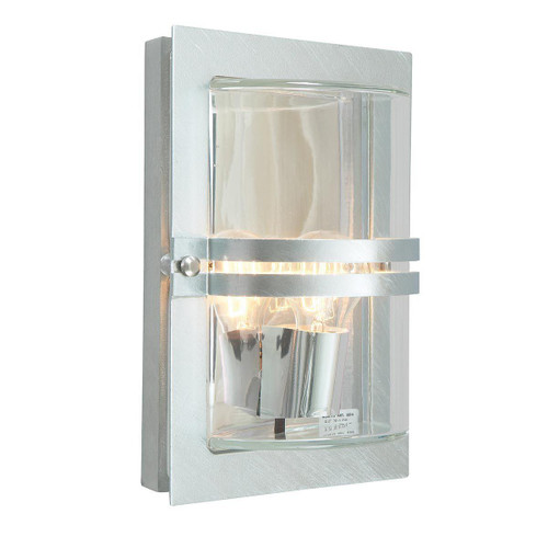 Norlys Basel Galvanised with Clear Diffuser IP54 Wall Light 