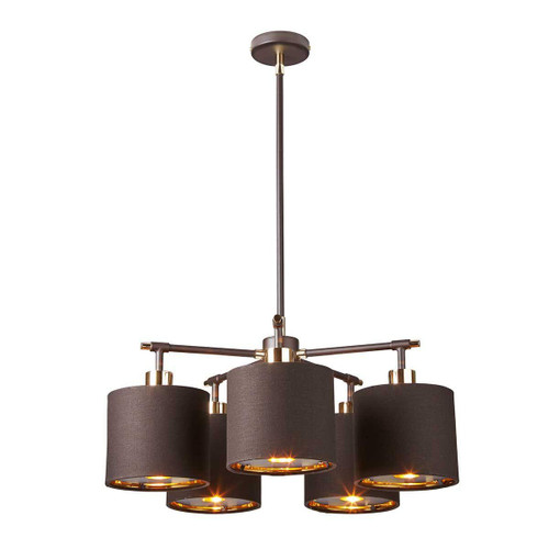 Elstead Lighting Balance Polished Brass with Brown Shades Pendant Light 
