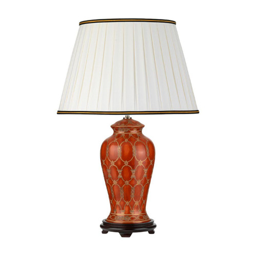Flambeau Datai Teracotta with Ivory Shade Table Lamp 