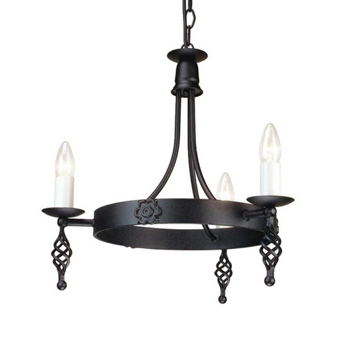 Elstead Lighting Belfry 3 Light Black Candelier 