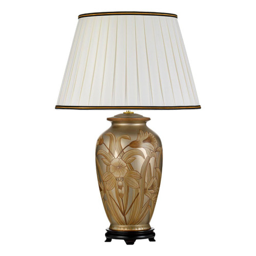 Flambeau Dian Silver with Ivory Shade Table Lamp 