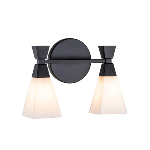 Elstead Lighting Bowtie 2 Light Matt Black with Opal Diffuser Wall Light 