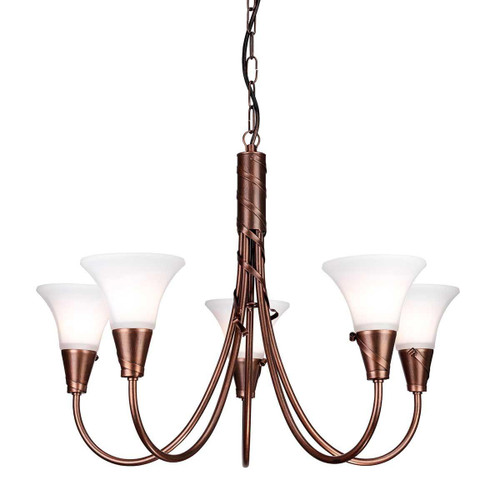 Elstead Lighting Emily 5 Light Copper Chandelier 