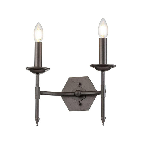 Elstead Lighting Crown 2 Light Iron Gate Wall Light 