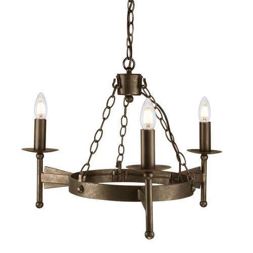 Elstead Lighting Cromwell 3 Light Old Bronze Chandelier 