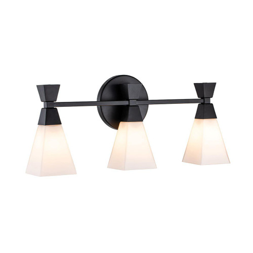 Elstead Lighting Bowtie 3 Light Matt Black with Opal Diffuser Wall Light 