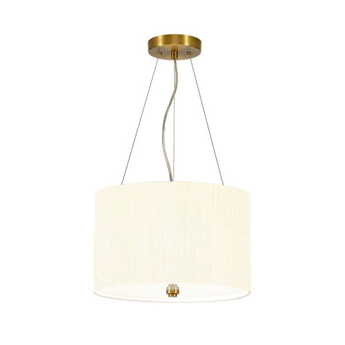 Flambeau Pearce 3 Light Aged Brass 35cm Shaded Pendant Light 