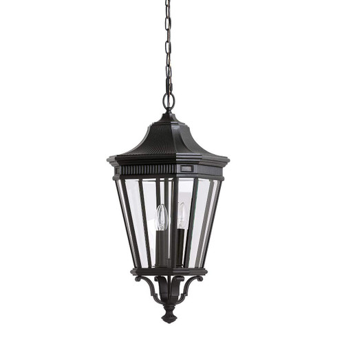 Flambeau Cotswold Lane 3 Light Black IP44 Pendant Light 