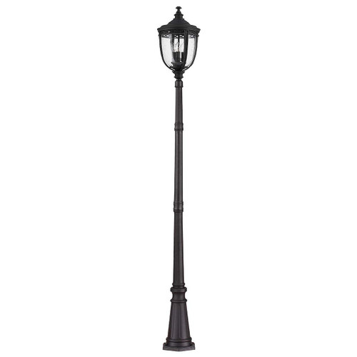 Flambeau English Bridle 3 Light Black IP44 Lamp Post Light 