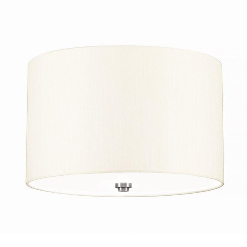 Flambeau Fletcher 3 Light Polished Chrome 35cm Shaded Flush Ceiling Light 