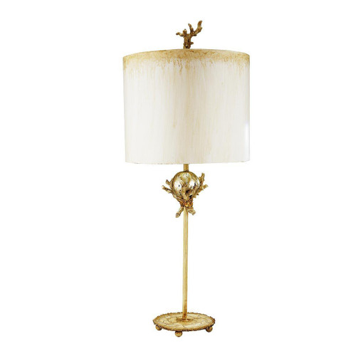 Flambeau Trellis Putty Patina and Silver Leaf Table Lamp 