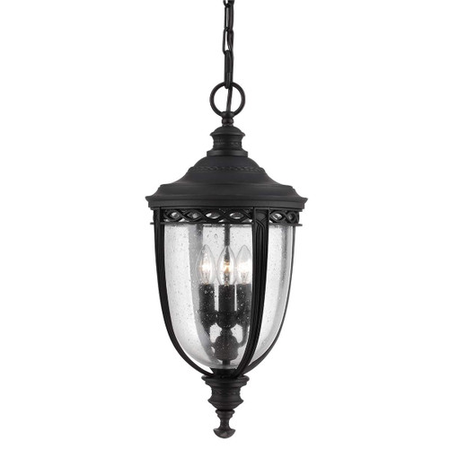 English Bridle 3 Light Black 27cm IP44 Pendant Light