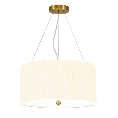 Pearce 3 Light Aged Brass 45cm Shaded Pendant Light