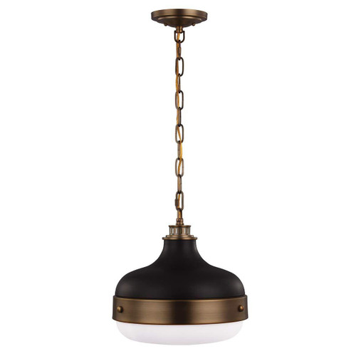 Flambeau Cadence 2 Light Matte Black with Dark Antique Brass Pendant Light 