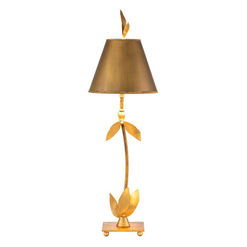 Flambeau Red Bell Gold Table Lamp 