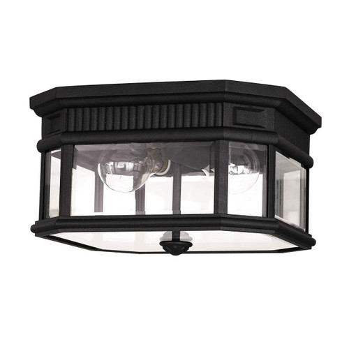 Flambeau Cotswold Lane 2 Light Black IP44 Flush Ceiling Light 