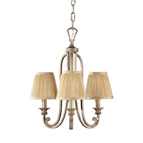 Flambeau Abbey 3 Light Silver Sand with Gold Shade Pendant Light 