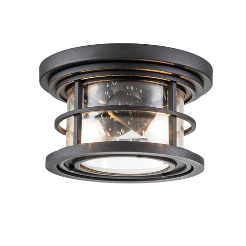 Flambeau Lighthouse 2 Light Black IP44 Flush Ceiling Light 
